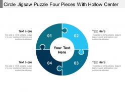 Circle jigsaw puzzle four pieces with hollow center
