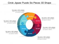 Circle jigsaw puzzle six pieces 3d shape