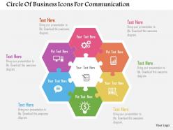Circle of business icons for communication flat powerpoint design