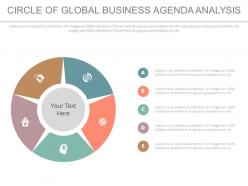 Circle of global business agenda analysis flat powerpoint design
