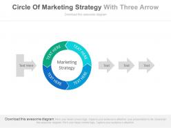 Circle of marketing strategy with three arrows flat powerpoint design