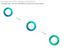 Circle of marketing strategy with three arrows flat powerpoint design