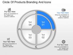 Circle of products branding and icons powerpoint template slide