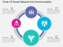 Circle of social network and communication flat powerpoint design