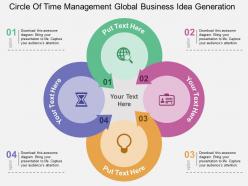 Circle of time management global business idea generation flat powerpoint design