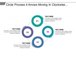 Circle process 4 arrows moving in clockwise direction to show flow of process