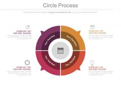 Circle process calender and icons powerpoint slides