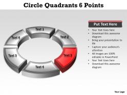 Circle quadrants 6 points editable powerpoint slides templates