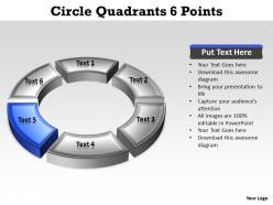 Circle quadrants 6 points editable powerpoint slides templates