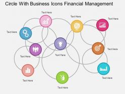 Circle with business icons financial management flat powerpoint design