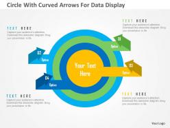 Circle with curved arrows for data display flat powerpoint design