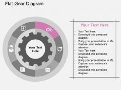 Circle with gear for business process and techniques flat powerpoint design