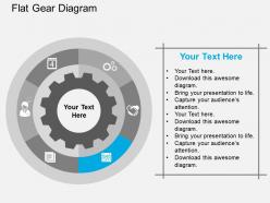 Circle with gear for business process and techniques flat powerpoint design