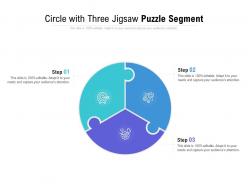 Circle with three jigsaw puzzle segment
