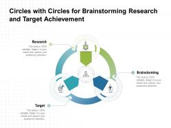Circles with circles for brainstorming research and target achievement