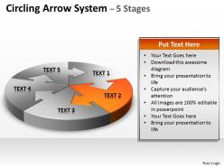 Circling arrow diagram system 5 stages 8