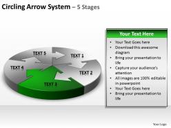 Circling arrow system 5 stages powerpoint diagrams presentation slides graphics 0912