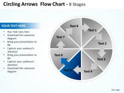 Circling arrows intertwined flow chart showing process 8 stages powerpoint templates 0712