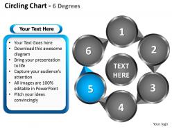 Circling chart 6 degrees with arrows connected powerpoint diagram templates graphics 712