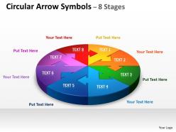 Circular arrow diagram symbols 8 stages 9