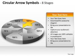 Circular arrow diagram symbols 8 stages 9