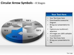 Circular arrow symbols 8 stages powerpoint diagrams presentation slides graphics 0912