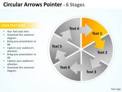 Circular arrows diagram pointer 6 stages 9