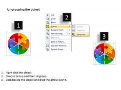 Circular arrows diagram pointer 6 stages 9