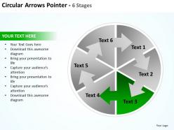 Circular arrows intertwined flow chart process pointer 6 stages powerpoint templates 0712