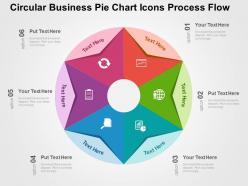 Circular business pie chart icons process flow flat powerpoint design