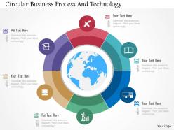 Circular business process and technology flat powerpoint design