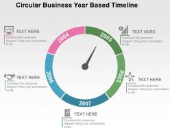 Circular Business Year Based Timeline Flat Powerpoint Design