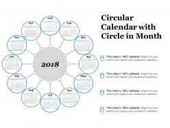 Circular calendar with circle in month