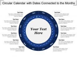 Circular calendar with dates connected to the months