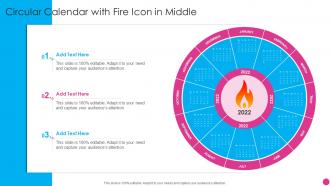 Circular Calendar With Fire Icon In Middle