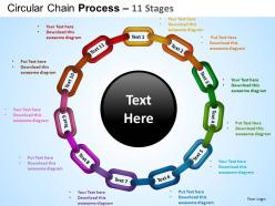 Circular chain flowchart process diagram 11 stages ppt templates 0412