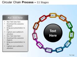 Circular chain flowchart process diagram 11 stages ppt templates 0412