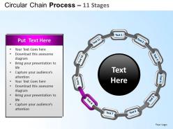 Circular chain flowchart process diagram 11 stages ppt templates 0412