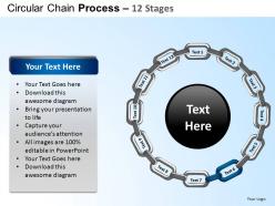 Circular chain flowchart process diagram 12 stages ppt templates 0412