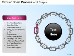 Circular chain flowchart process diagram 12 stages ppt templates 0412