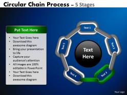 Circular chain flowchart process diagram 5 stages 3