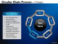 Circular chain flowchart process diagram 5 stages 3