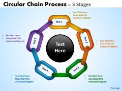 Circular chain flowchart process diagram 5 stages