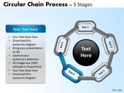 Circular chain flowchart process diagram 5 stages