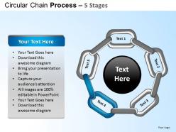 Circular chain flowchart process diagram 5 stages ppt templates 0412