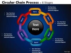 Circular chain flowchart process diagram 6 stages 3