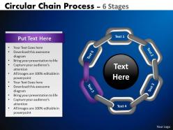 Circular chain flowchart process diagram 6 stages 3
