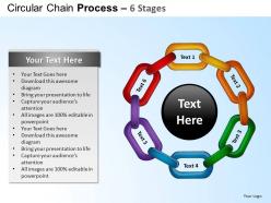 Circular chain flowchart process diagram 6 stages ppt templates 0412