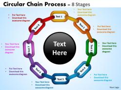 Circular chain flowchart process diagram 8 stages 3