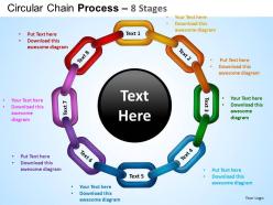 Circular chain flowchart process diagram 8 stages ppt templates 0412
